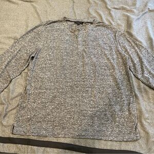 Mens Banana Republic Grey Long Sleeve Linen Blend Henley